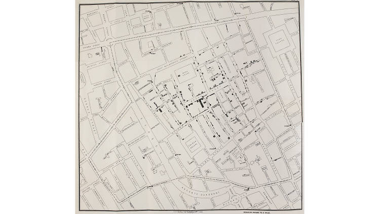 Deaths from Cholera in Soho, 1855