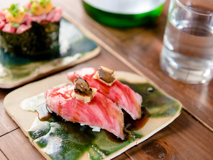 Get a taste of wagyu sushi in Tokyo