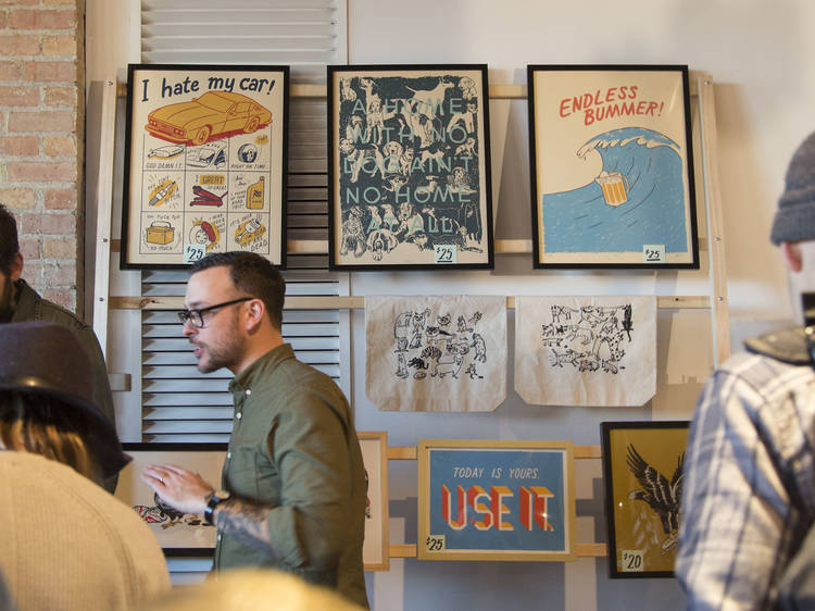 Holiday shoppers browsed a selection of handmade goods at the Renegade Craft Fair, December 5, 2015.