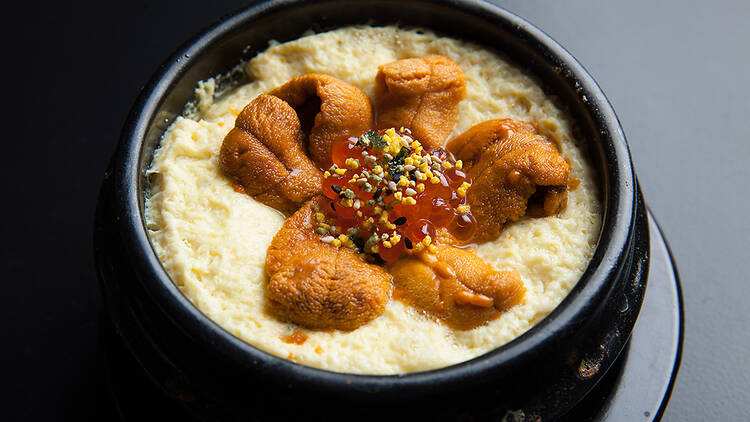 Uni steamed egg at Hanjip