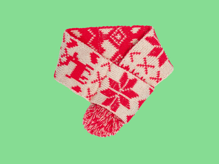 Neon fair isle scarf