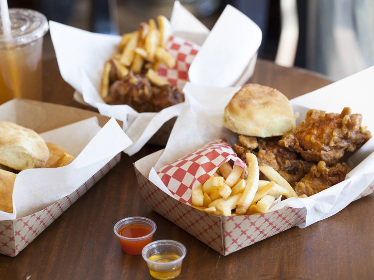 Fried chicken at Honey's Kettle Fried Chicken