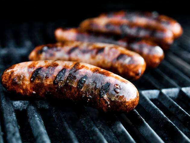 Generic barbecue image A generic barbecue close up shot of five sausages on a grill