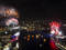 Aerial shot of Sydney Harbour as the fireworks go off on New Year's Eve