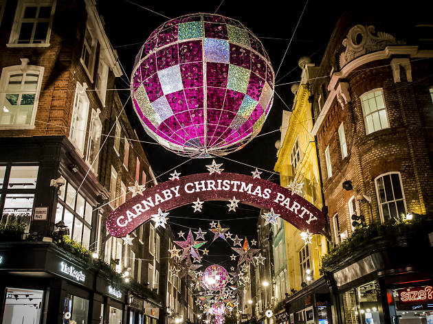 Christmas decorations over Carnaby Street. Christmas decorations over Carnaby Street.