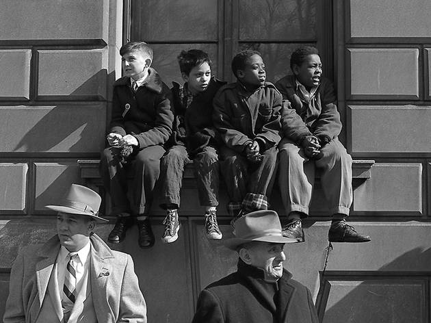 Four Boys on a Sill, St. Patrick's Day Parade Frank Oscar Larson PARADE WATCHERS
