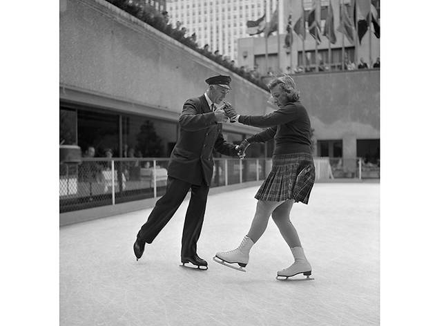 Skaters at Rockefeller Center Rink Frank Oscar Larson NY SKATING COUPLE