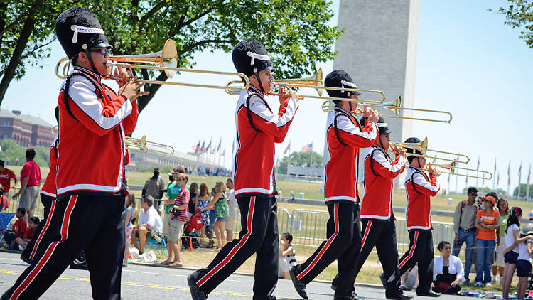 High School marching band at National Cherry Blossom Festival