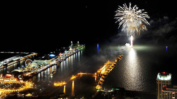 Navy Pier, New Year's, fireworks