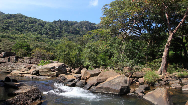 Take a bath in the river