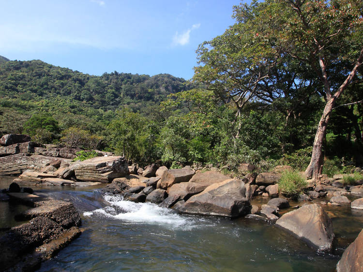 Take a bath in the river