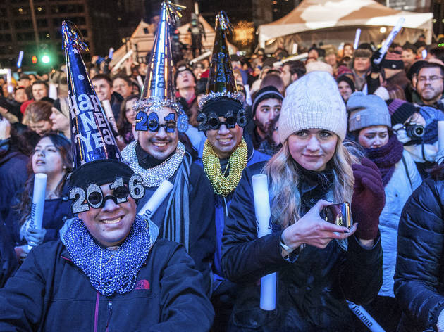 Crowds welcomed the new year with fireworks and music at Chi-Town Rising, December 31, 2015.