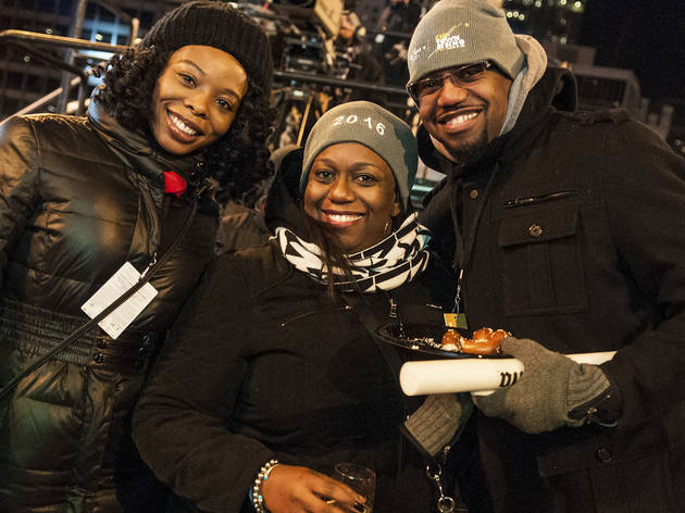 Crowds welcomed the new year with fireworks and music at Chi-Town Rising, December 31, 2015.