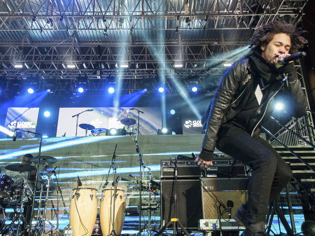 Crowds welcomed the new year with fireworks and music at Chi-Town Rising, December 31, 2015.