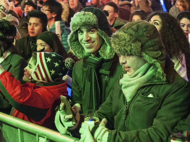 Crowds welcomed the new year with fireworks and music at Chi-Town Rising, December 31, 2015.