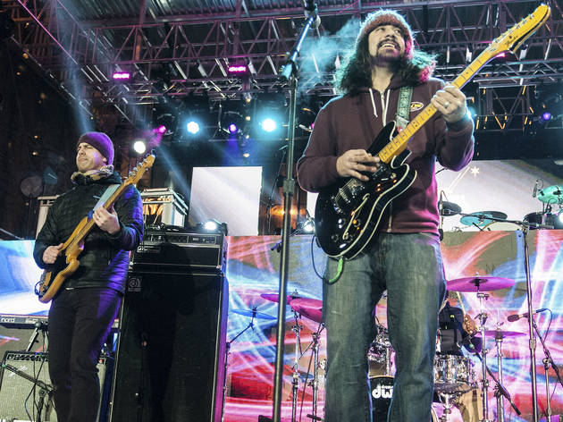 Crowds welcomed the new year with fireworks and music at Chi-Town Rising, December 31, 2015.
