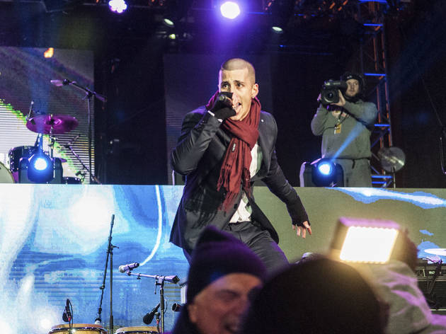 Crowds welcomed the new year with fireworks and music at Chi-Town Rising, December 31, 2015.