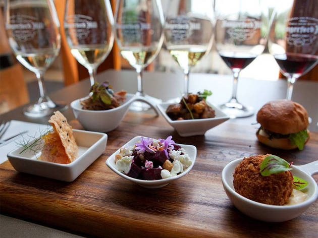 Wine and food tasting at Hungerford Hill Wines A selection of six tasting dishes paired with six glasses of wine at Hungerford Hill Wines