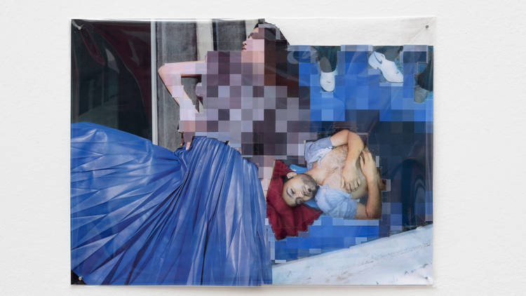 Thomas Hirschhorn Pixel-Collage n°14, 2015 Imprimés, feuille plastique, ruban adhésif / Prints, plastic sheet, tape 33 x 45 cm