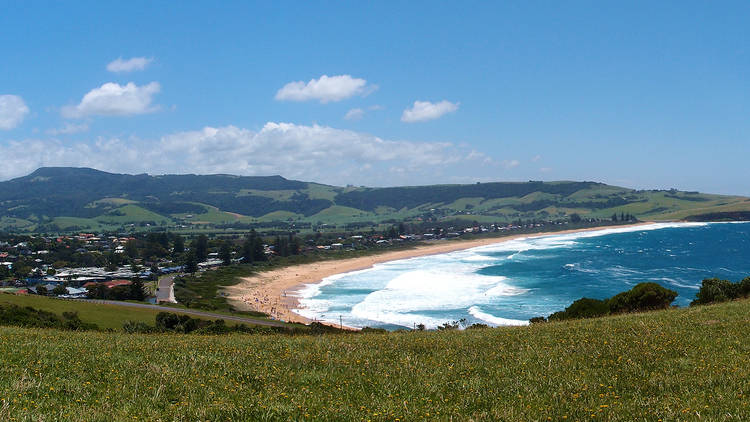 A view of the beach at Gerringong