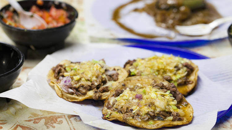 Vampiro tacos at Tacos La Carreta