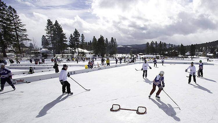 Watch the Pond Hockey Tournament in Kalispell