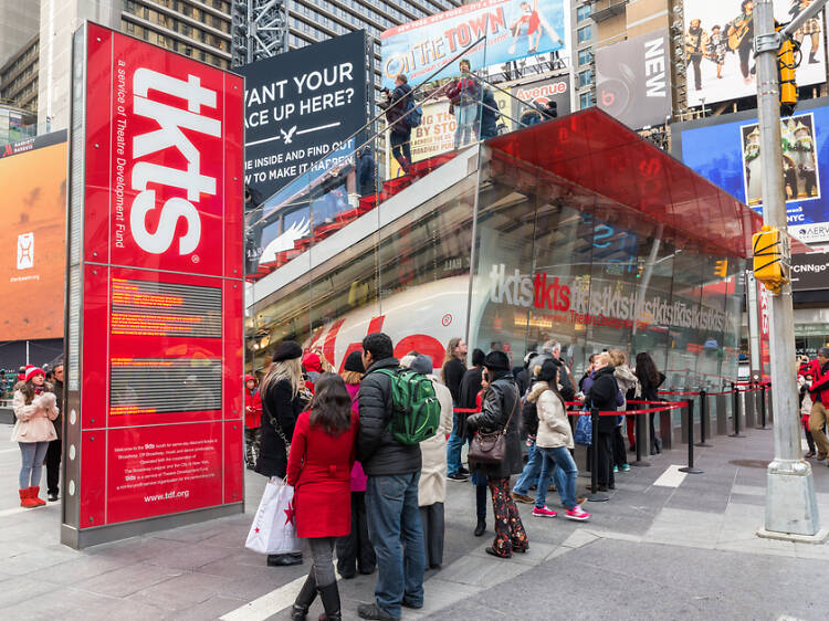 Line at TKTS Last minute Broadway tickets