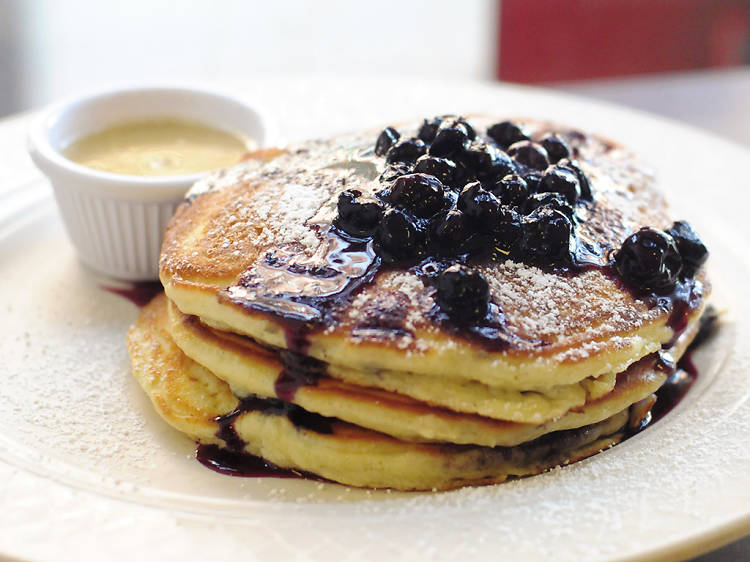 Blueberry pancakes at Clinton St Baking Company, New York City, NY