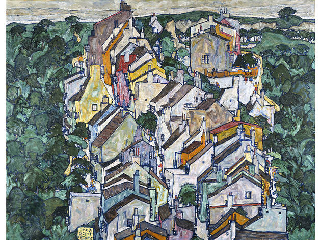 Egon Schiele, Town Among Greenery (The Old City III), 1917. Oil on canvas.