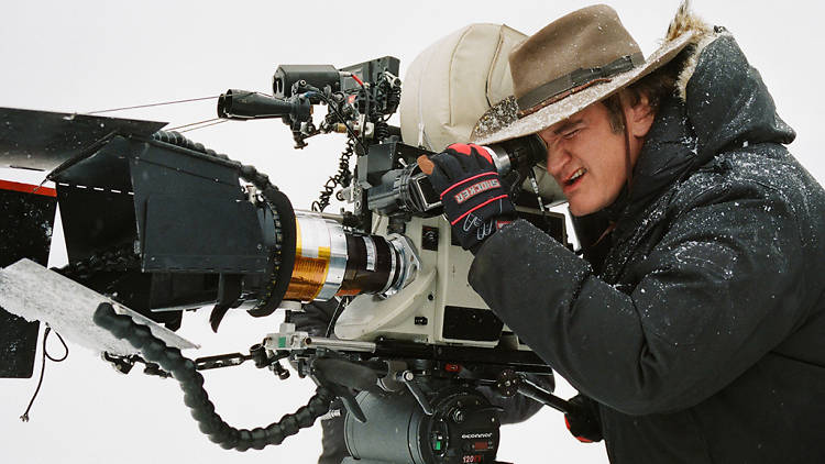 Quentin Tarantino on location filming