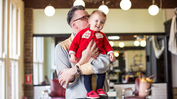 Tony Vacher, 48, and Violet Doris, 14 months