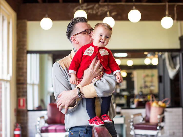 Tony Vacher, 48, and Violet Doris, 14 months