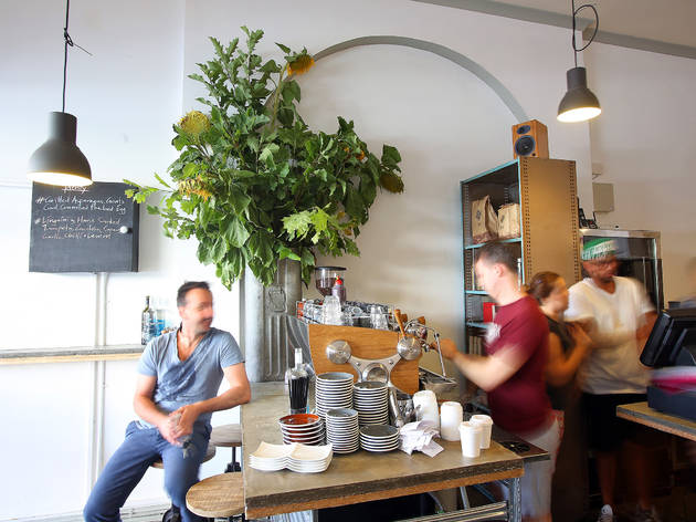 Plenty Windsor coffee counter Barista making coffee at Plenty Windsor