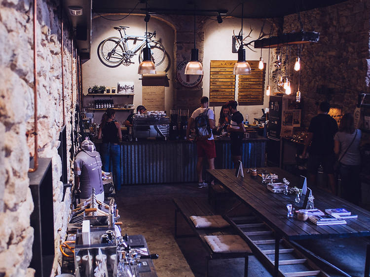 A café for cyclists at La Fàbrica