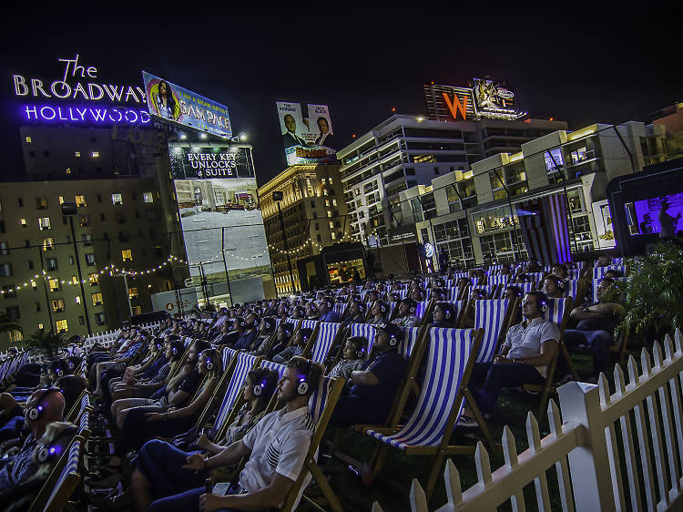 Snuggle at a rooftop movie