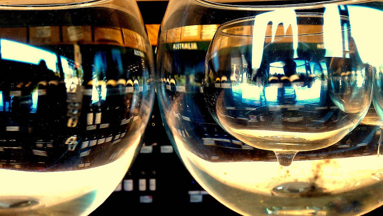 Wine glasses with wine