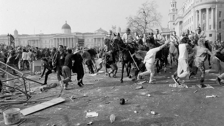 David Hoffman: Poll Tax Demonstrations, Trafalgar Square, 1990