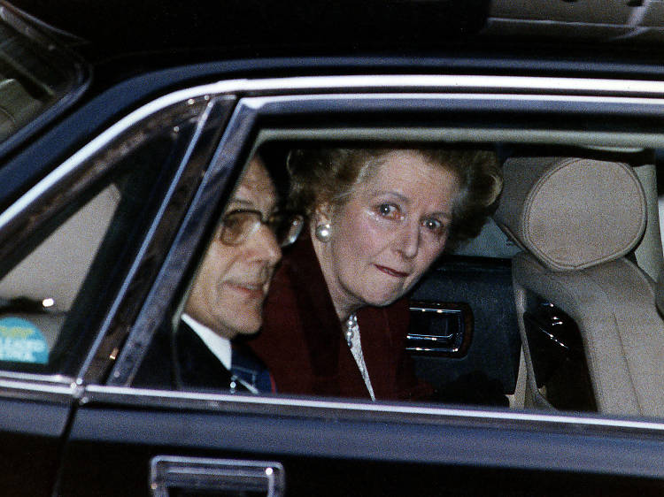 Ken Lennox: Margaret Thatcher leaving Downing Street, 1990