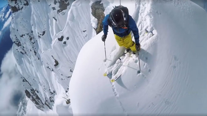 Skier on cliff edge — video — Time Out Switzerland