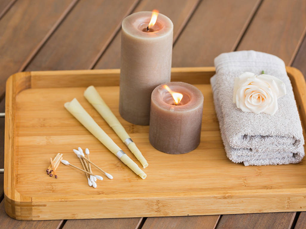 Ear candling treatments at spas and salons in New York