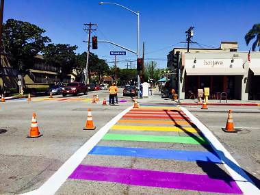 Long Beach's rainbow crosswalks Long Beach's rainbow crosswalks