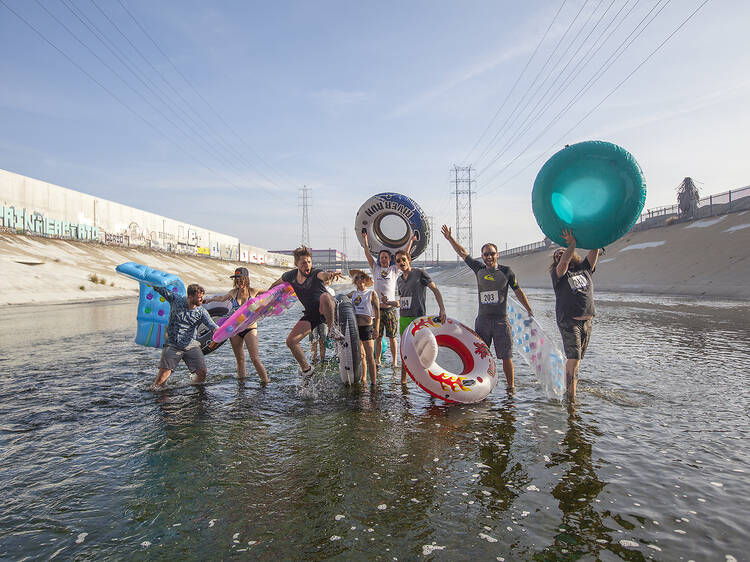 Surprise! The L.A.zy River inner tube race actually happened, and we've got photos