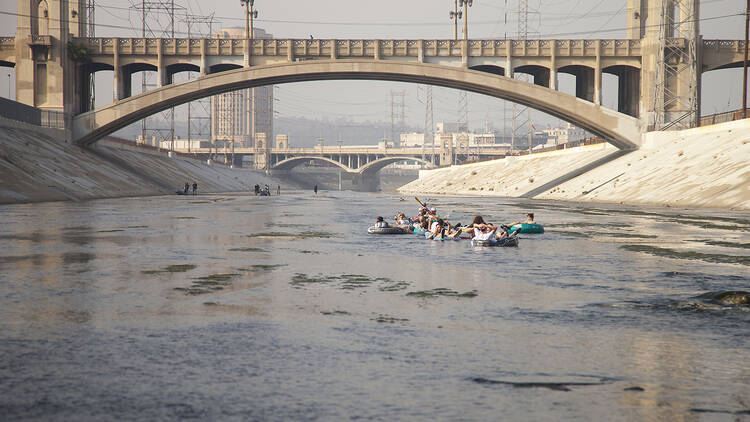 L.A.zy River inner tube race down the LA River