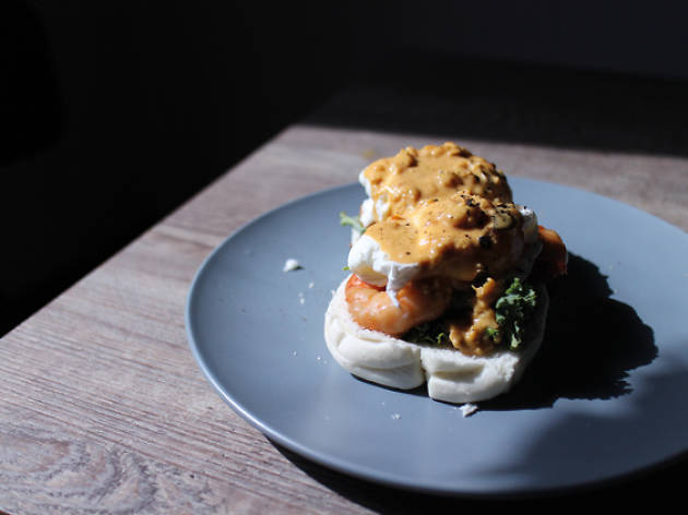 Salted eggs Benedict Salted eggs Benedict