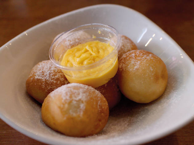 Donuts with salted egg dip Donuts with salted egg dip