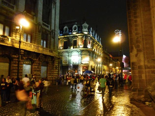 Mexico City street at night Mexico City street at night