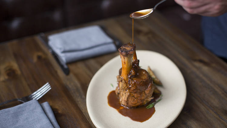 Roasted pork shank at Officine Brera