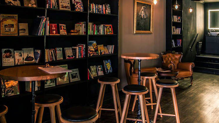 Interior at The Bibliotheca Bar and Book Exchange