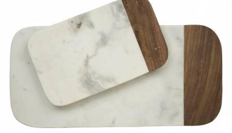 Marble and wood cutting boards