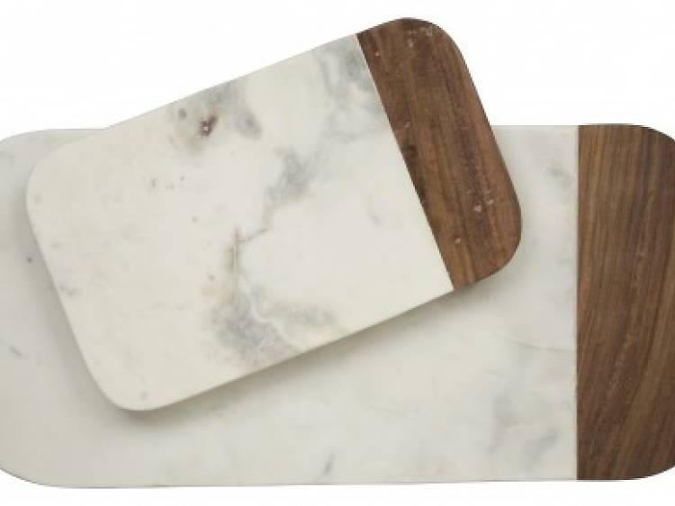 Marble and wood cutting boards